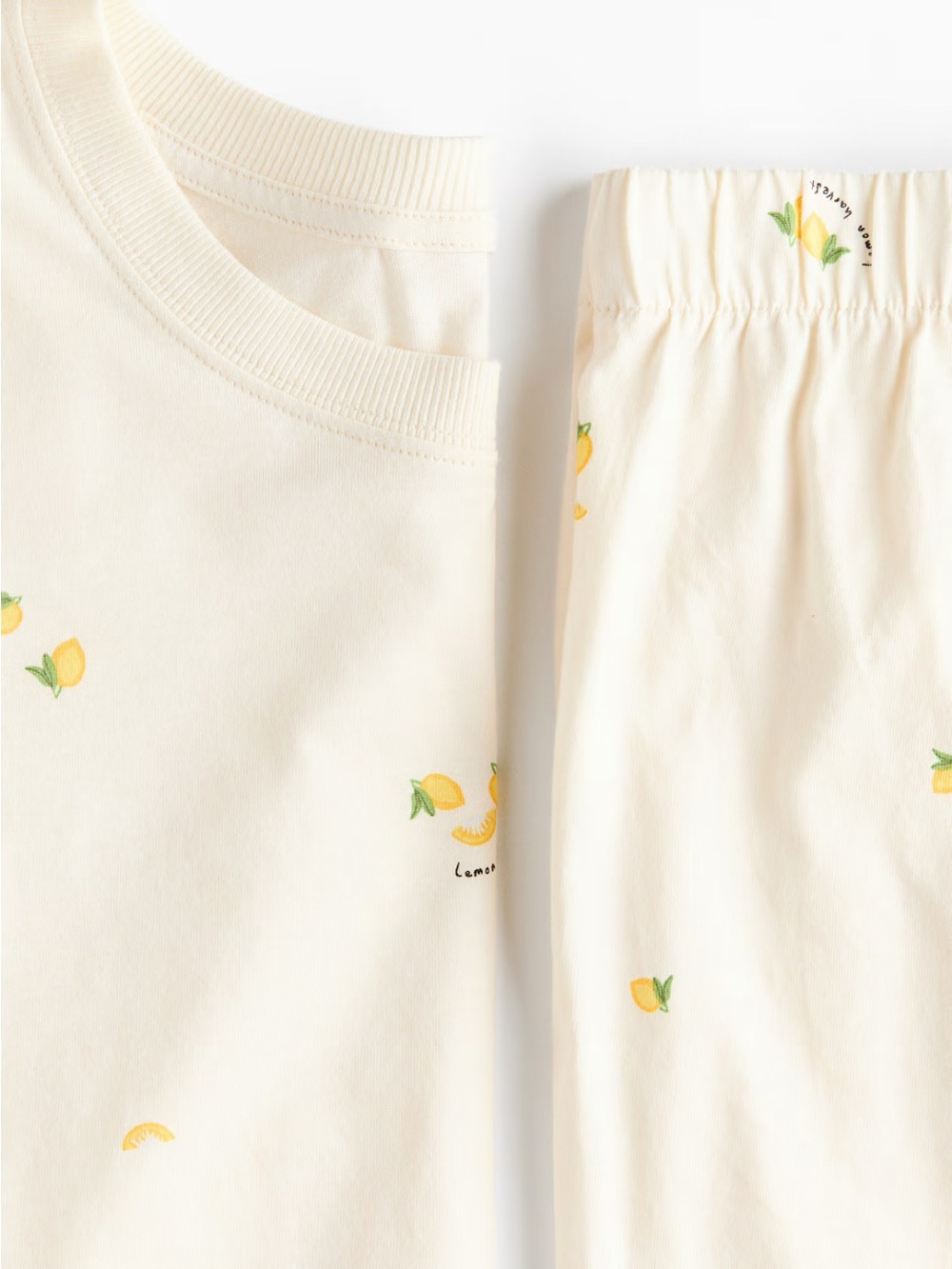 NWOT H&M Organic Cotton Lemon Print Pajama Set size Medium - Picture 5 of 8